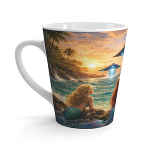 Latte White Mug - UFOs and Mermaids