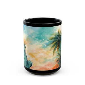 Patriotic Coffee Mug ~ Tropical Statue of Liberty, 2 Sizes