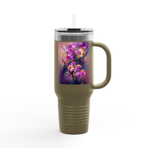 Fantasy Orchids Insulated Travel Mug - 40oz - Perfect for Outdoor Adventures