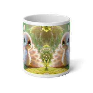 Jumbo Mug, 20oz, Baby White Peacock | Tropical Coffee Cup