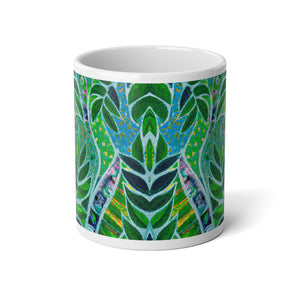 Jumbo Mug, 20oz, Amazon Whimsy Green | Tropical Coffee Cup