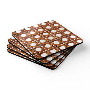 Coaster Set/4  -  Brown Beach Chair Wicker