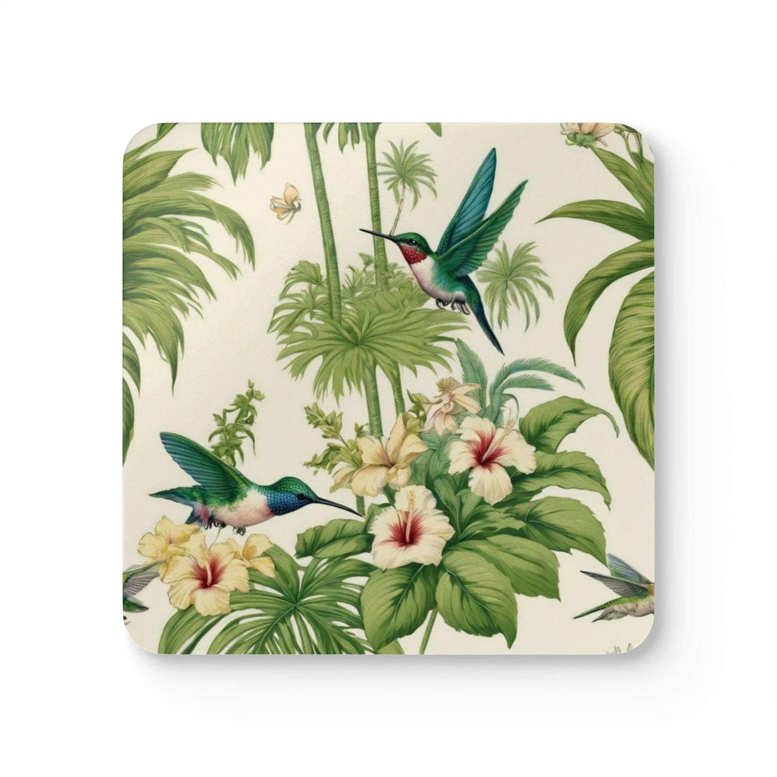 Coaster Set/4 - Hummingbirds & Flowers