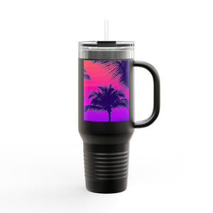 Insulated Travel Mug, 40oz / Palm Glow Pop - Perfect for Outdoor Adventures
