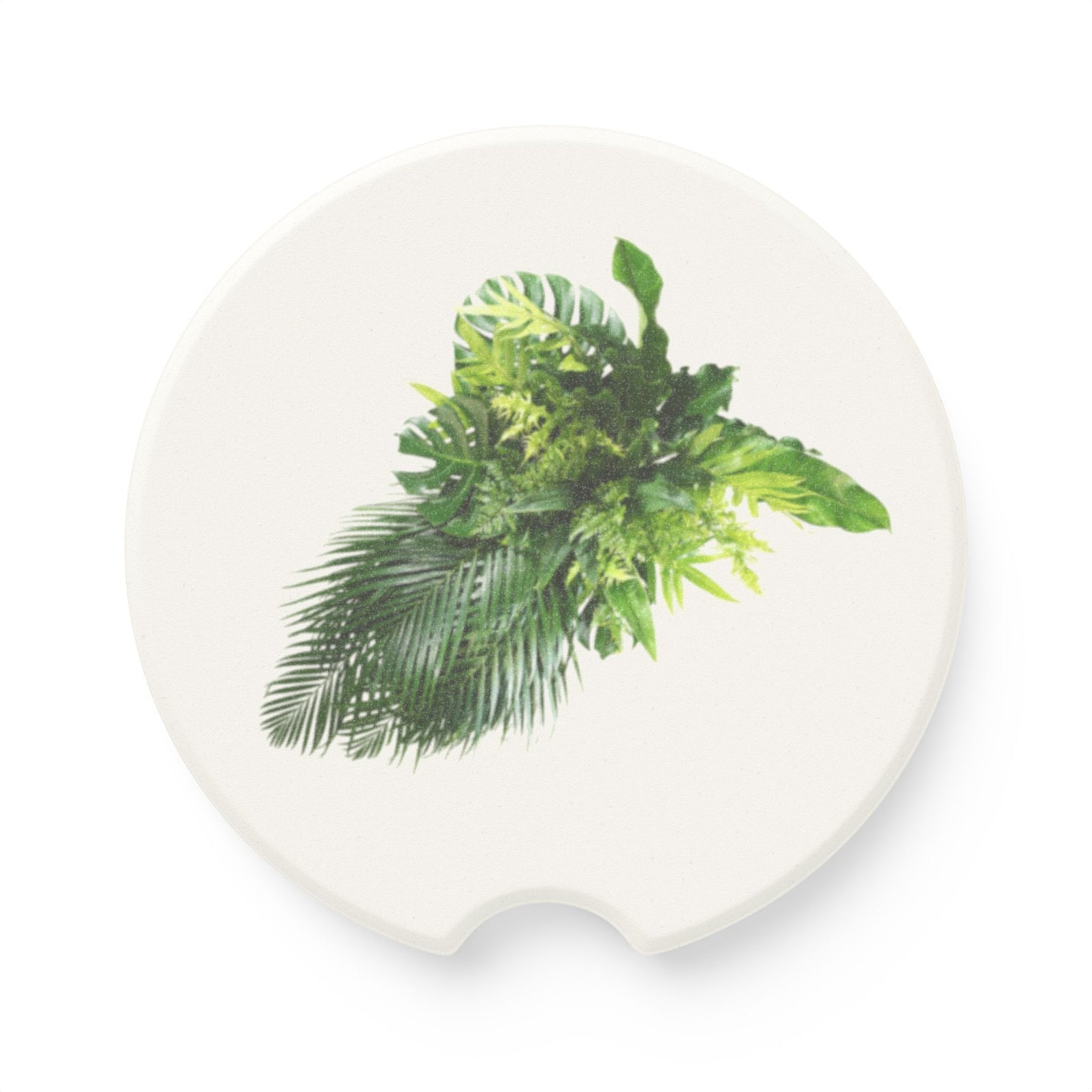 Soapstone Car Coaster - Palm Frond Cascade
