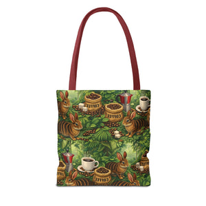 Tropical Rabbits & UFOs Tote Bag, Black - 3 Sizes