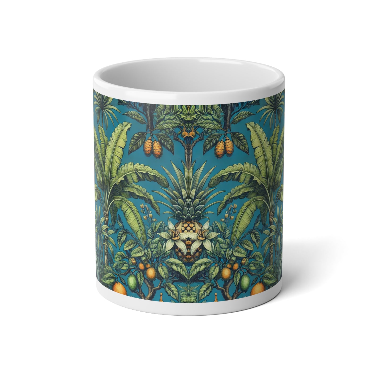 Jumbo Mug, 20oz, Tropical Fruit Teal | Tropical Coffee Cup