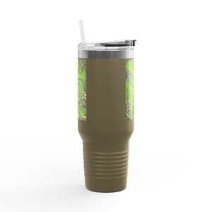 Insulated Travel Mug, 40oz / Tropical Fruit, Green - Perfect for Outdoor Adventures