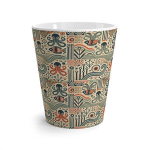 Latte White Mug - Mid-Century Octopus