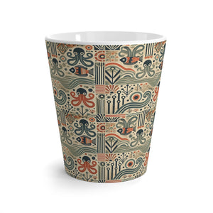 Latte White Mug - Mid-Century Octopus