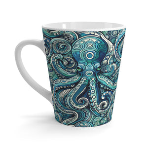 Latte White Mug - Aqua Octopus