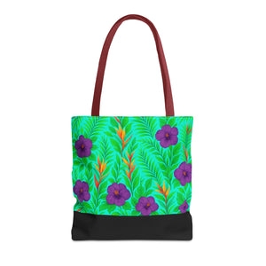 Midnight Flower GreenTote Bag - 3 Sizes