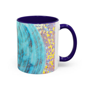 Colorful Mugs (11oz, 15oz), Disco Jade Turbo Shell Macro