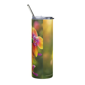 20oz Floral Stainless Steel Tumbler — Fiesta Orchid Travel Cup