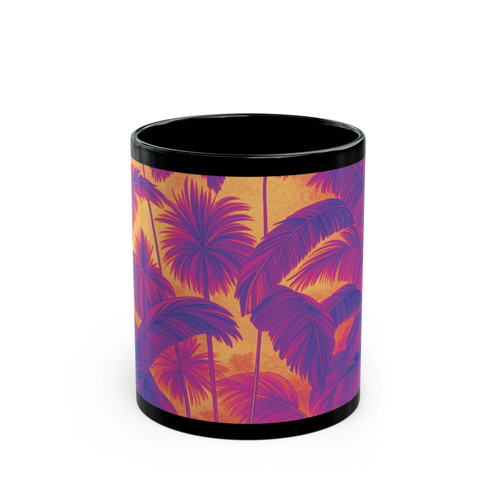 Black Coffee Mug - Palm Serenity, Pop
