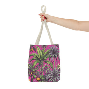 Tropical Fruit/Hot Pink Tote Bag - 3 Sizes