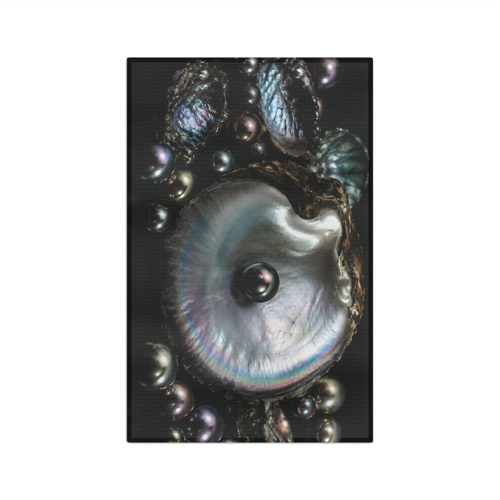 Microfiber Coffee/Tea Towel — Iridescent Black Pearl Oyster