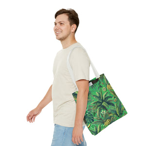 Tropical Palms & Bananas Tote Bag, Green - 3 Sizes