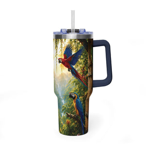 40oz Tropical Parrot Vacuum Tumbler – Insulated Travel Mug