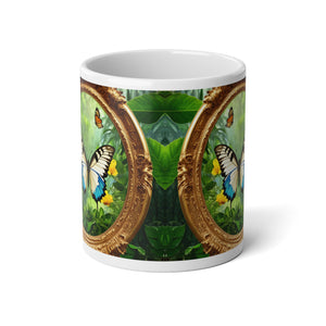 Jumbo Mug, 20oz, Framed Swallowtail Butterfly | Tropical Coffee Cup