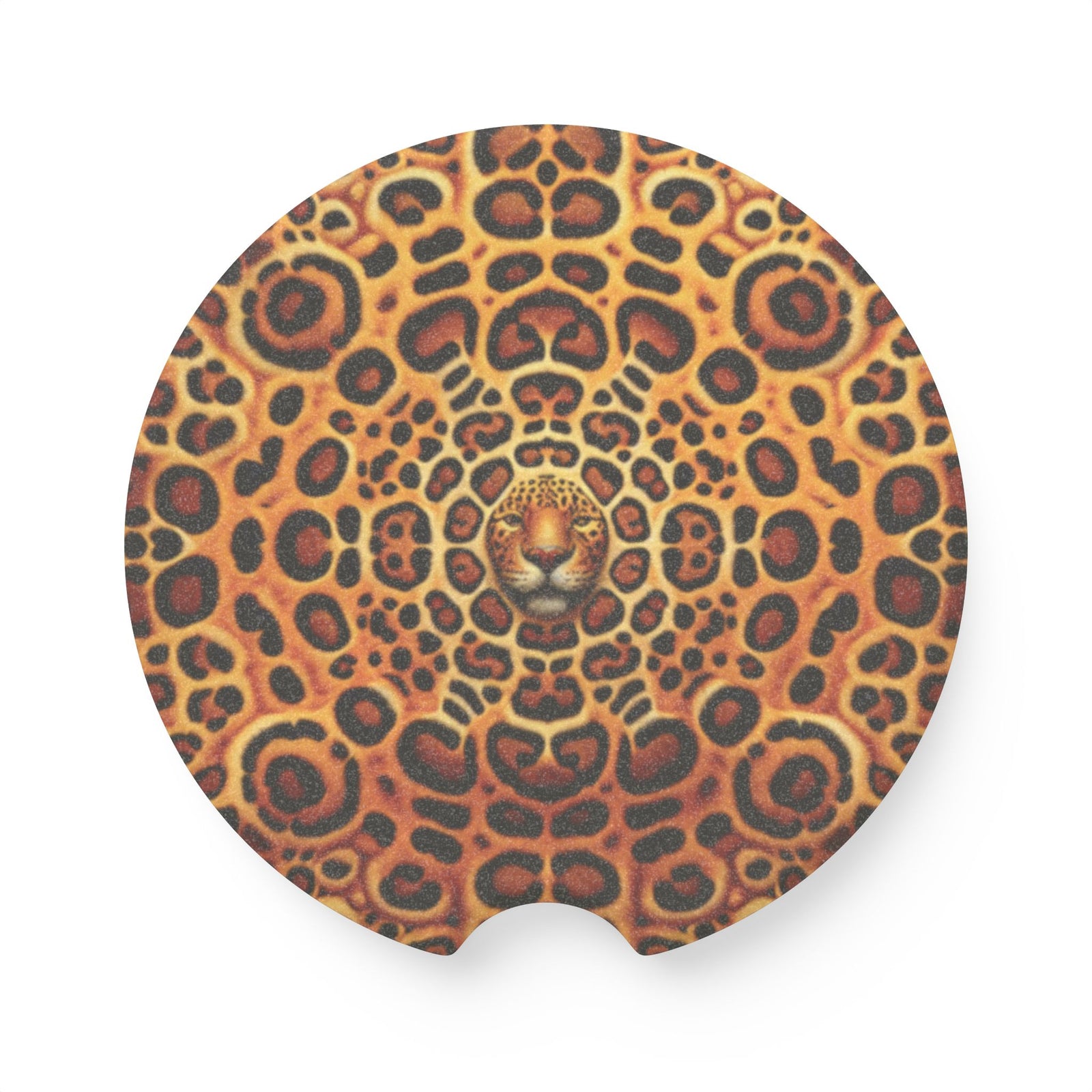 Soapstone Car Coaster - Kaleido Jaguar