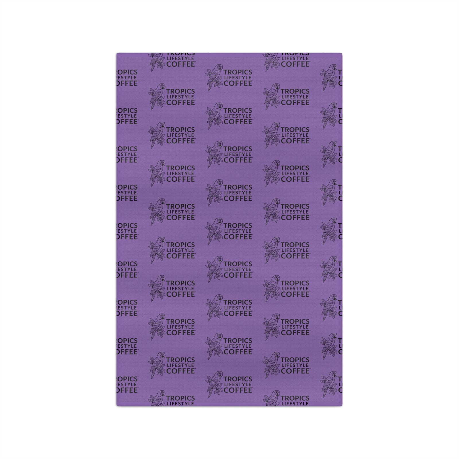 Tropical Microfiber Coffee/Tea Towel — Coffee Brand Mono Logo, purple