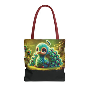 Baby Peacock/Black Trio Tote Bag - 3 Sizes