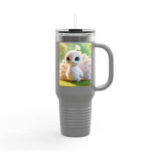 Insulated Travel Mug, 40oz / Baby White Peacock - Perfect for Outdoor Adventures