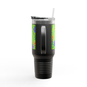 Midnight Flower Lime Insulated Travel Mug - 40oz - Perfect for Outdoor Adventures
