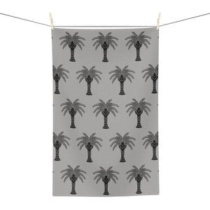 Tropical Microfiber Coffee/Tea Towel – Art Deco Palms, Lt. Grey