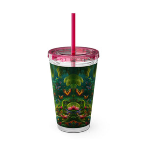 Tropical Tumbler with Straw | 16 oz: Butterflies in a Dell
