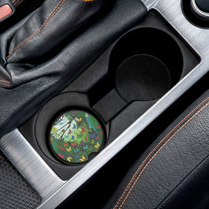 Soapstone Car Coaster — Tropical Jungle Butterflies