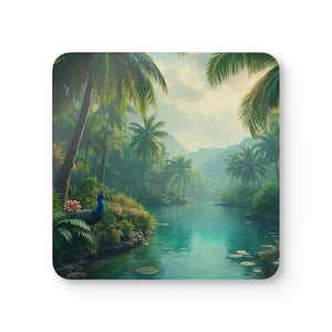 Coaster Set/4 - Resting Peacock