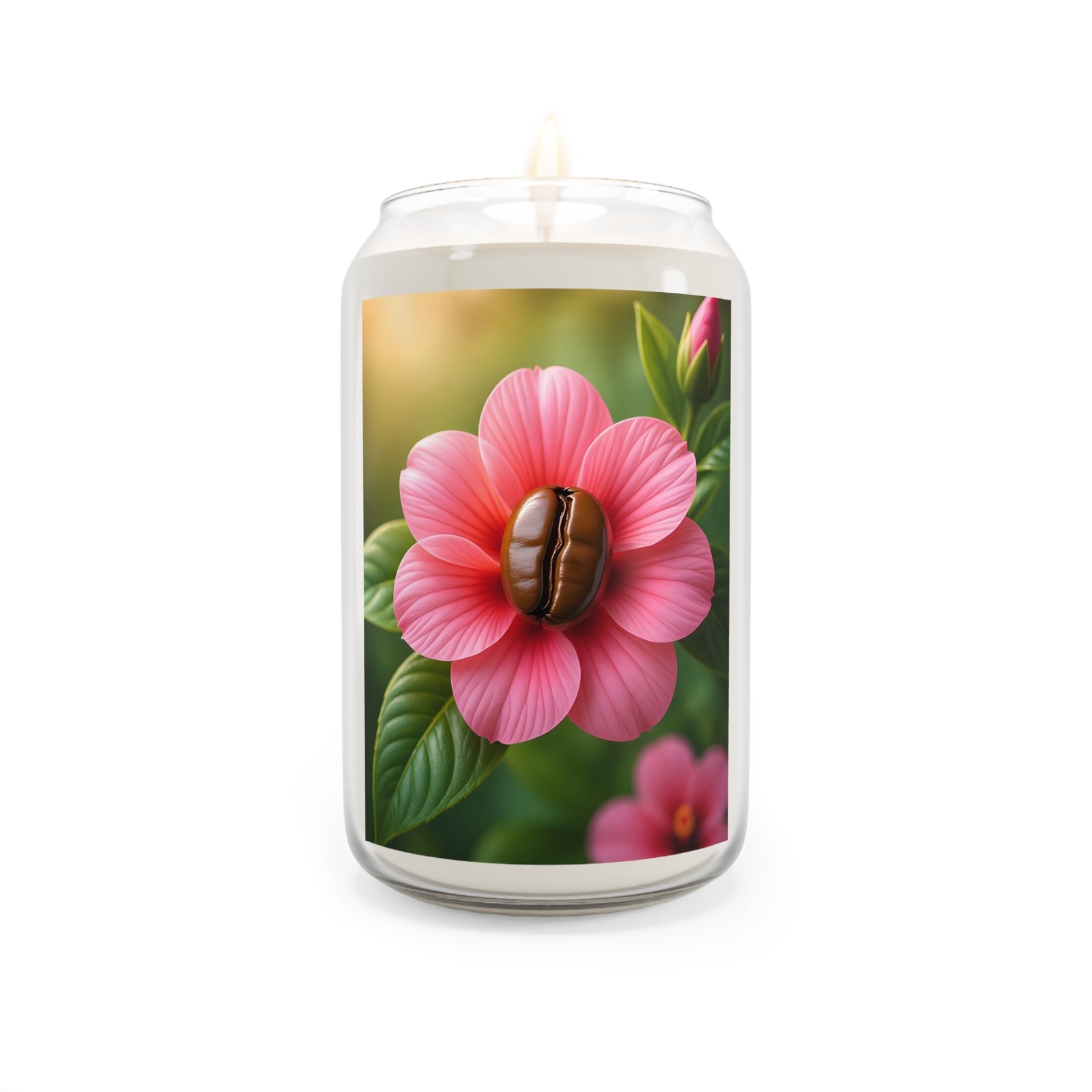 Coffee Bean Flower Scented Soy Candle — 13.75 oz Aromatherapy Candle