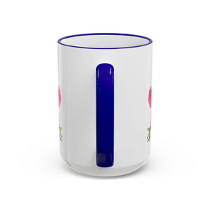 Accent Rim & Handle Mug – Pink Orchids