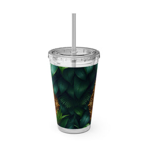 Tropical Tumbler with Straw | 16 oz: Framed Orangutan Apes