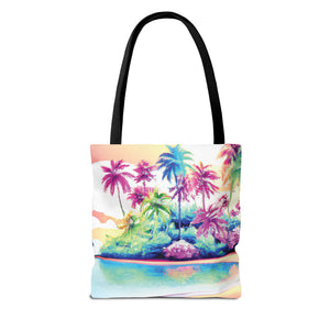 Watercolor Beach Tote Bag - 3 Sizes