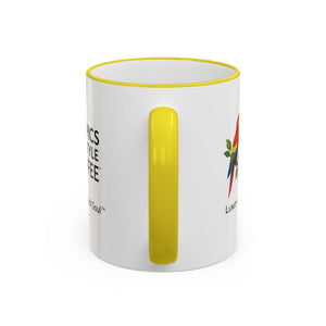 Accent Rim & Handle Coffee Mug ~ Tropics Lifestyle Coffee Parrot Logo