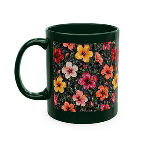 Hibiscus Garden Ceramic Mug — Vibrant Floral Coffee Cup