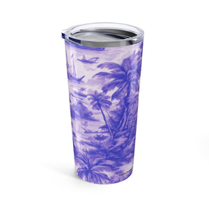 20oz Tropical Glossy Tumbler / Tropical Toile, Purple