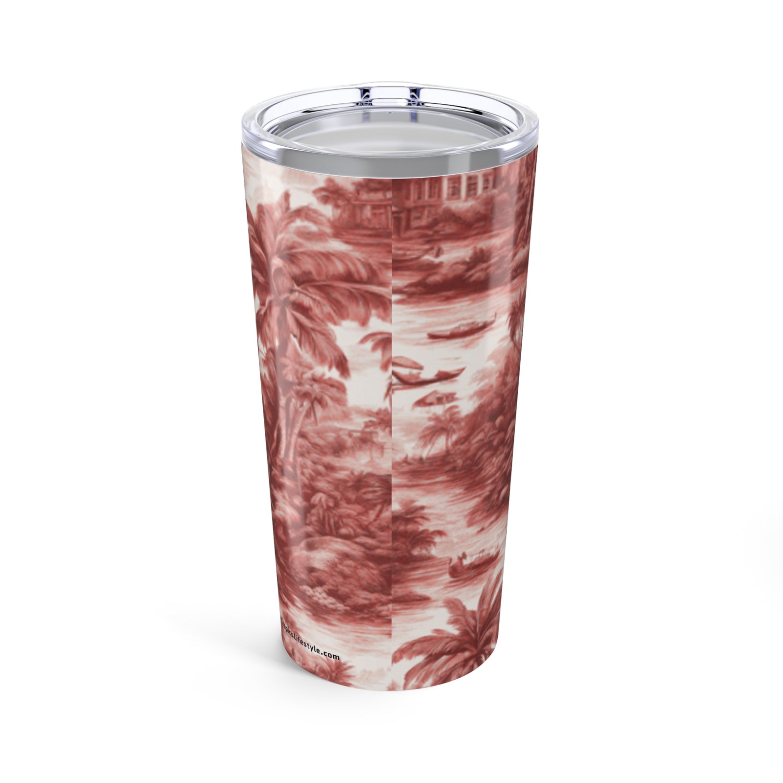20oz Tropical Glossy Tumbler / Tropical Toile, Russet