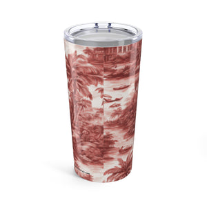 20oz Tropical Glossy Tumbler / Tropical Toile, Russet