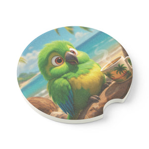 Soapstone Car Coaster - Lulu the Parrot