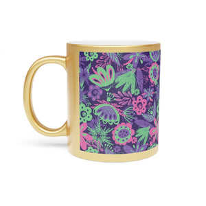 Tropical Metallic Mug, Gold or Silver: Flora Tropical