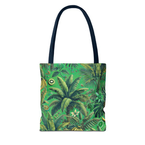 Tropical Palms & Bananas Tote Bag, Green - 3 Sizes