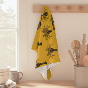 Tropical Microfiber Coffee/Tea Towel – Art Deco Palms, Yellow