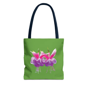 Tropical Real Two Fuchsias/Green Tote Bag - 3 Sizes