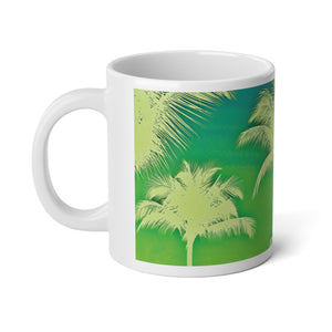 Jumbo Mug, 20oz, Palm Glow Green | Tropical Coffee Cup