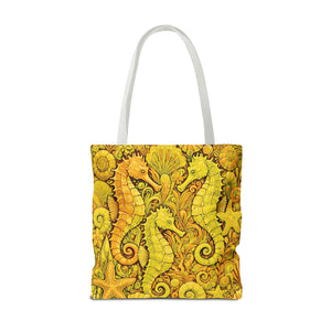 Seahorse Trio Tote Bag, Yellow - 3 Sizes