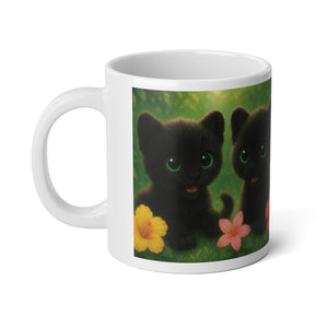 Jumbo Mug, 20oz, Rainforest Baby Jaguars | Tropical Coffee Cup